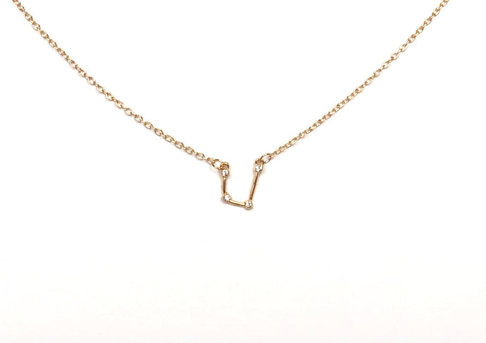 Aquarius Zodiac Constellation Necklace Gold