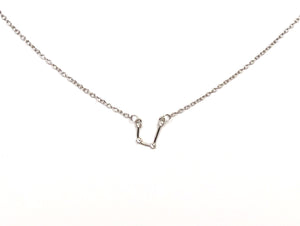 Aquarius Silver Zodiac Constellation Necklace on a white background