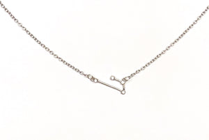 Aries Silver Zodiac Constellation Necklace on a white background