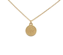 Load image into Gallery viewer,  Gold Aries Medallion Necklace Front
