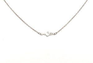 A Silver Leo Zodiac Constellation Necklace on a white background.