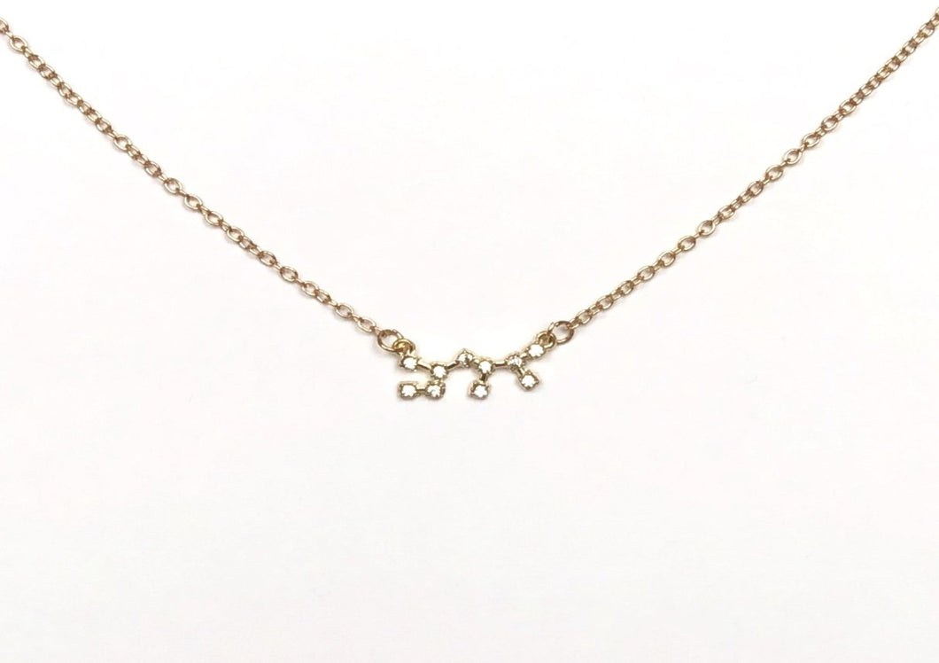 Sagittarius Zodiac Constellation Necklace Gold