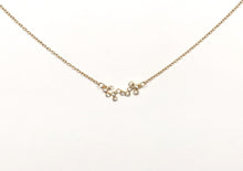 Load image into Gallery viewer, A gold Scorpio Zodiac Constellation Necklace is on a white background. 
